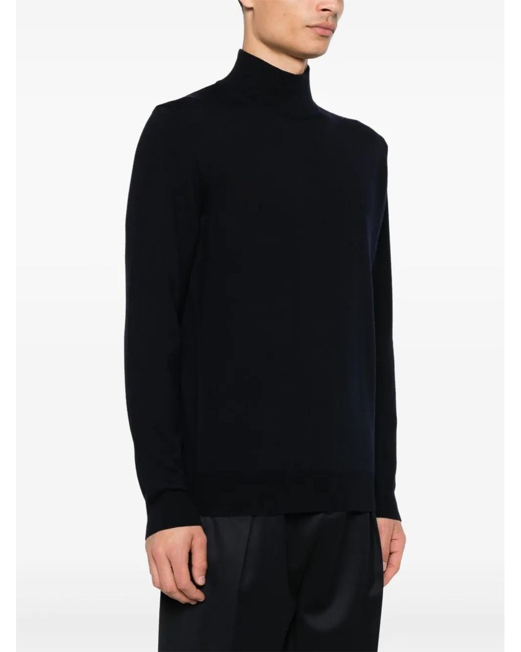 Corneliani Blue Virgin Wool Sweater for men