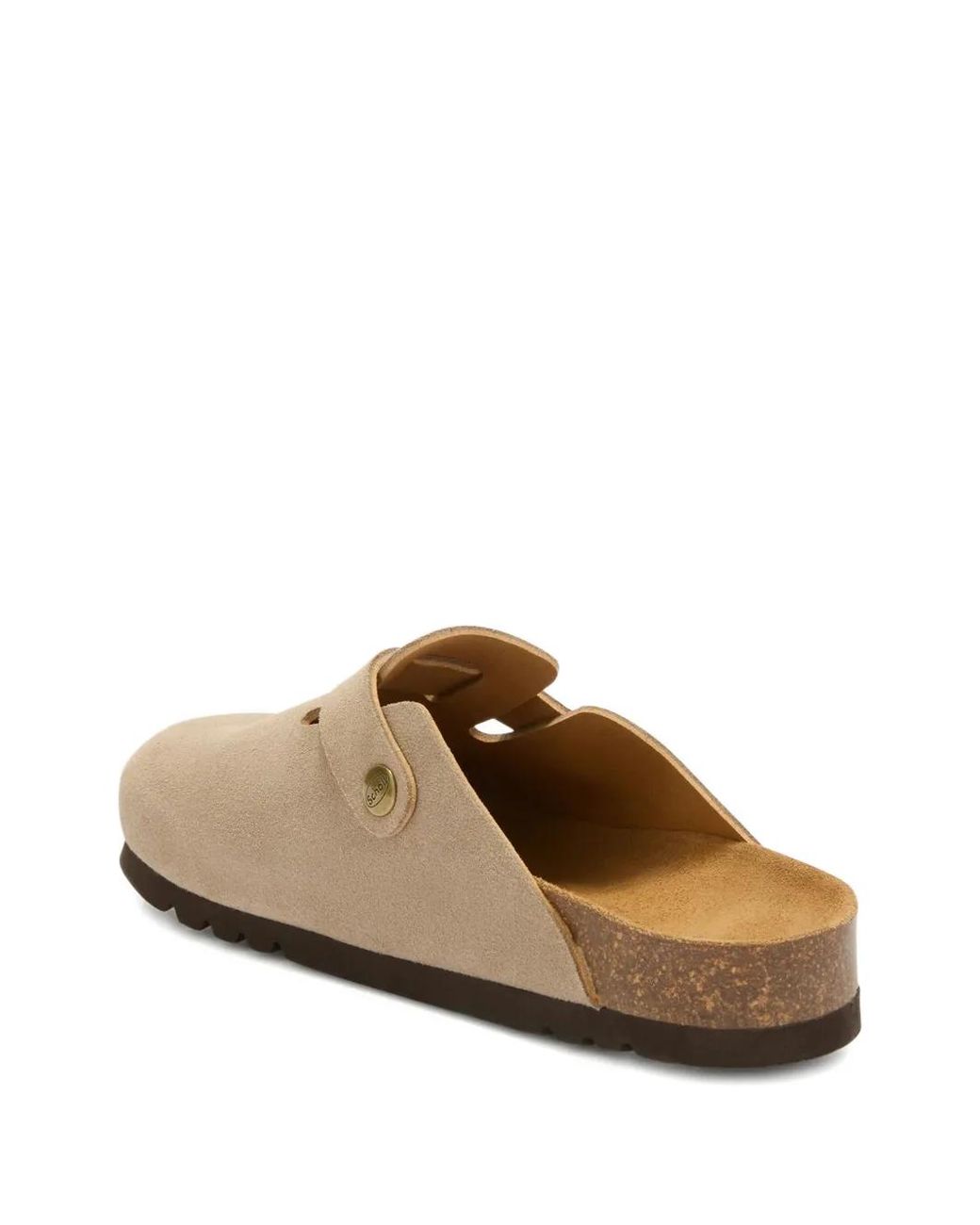Scholl Brown Buckle-Strap Mules
