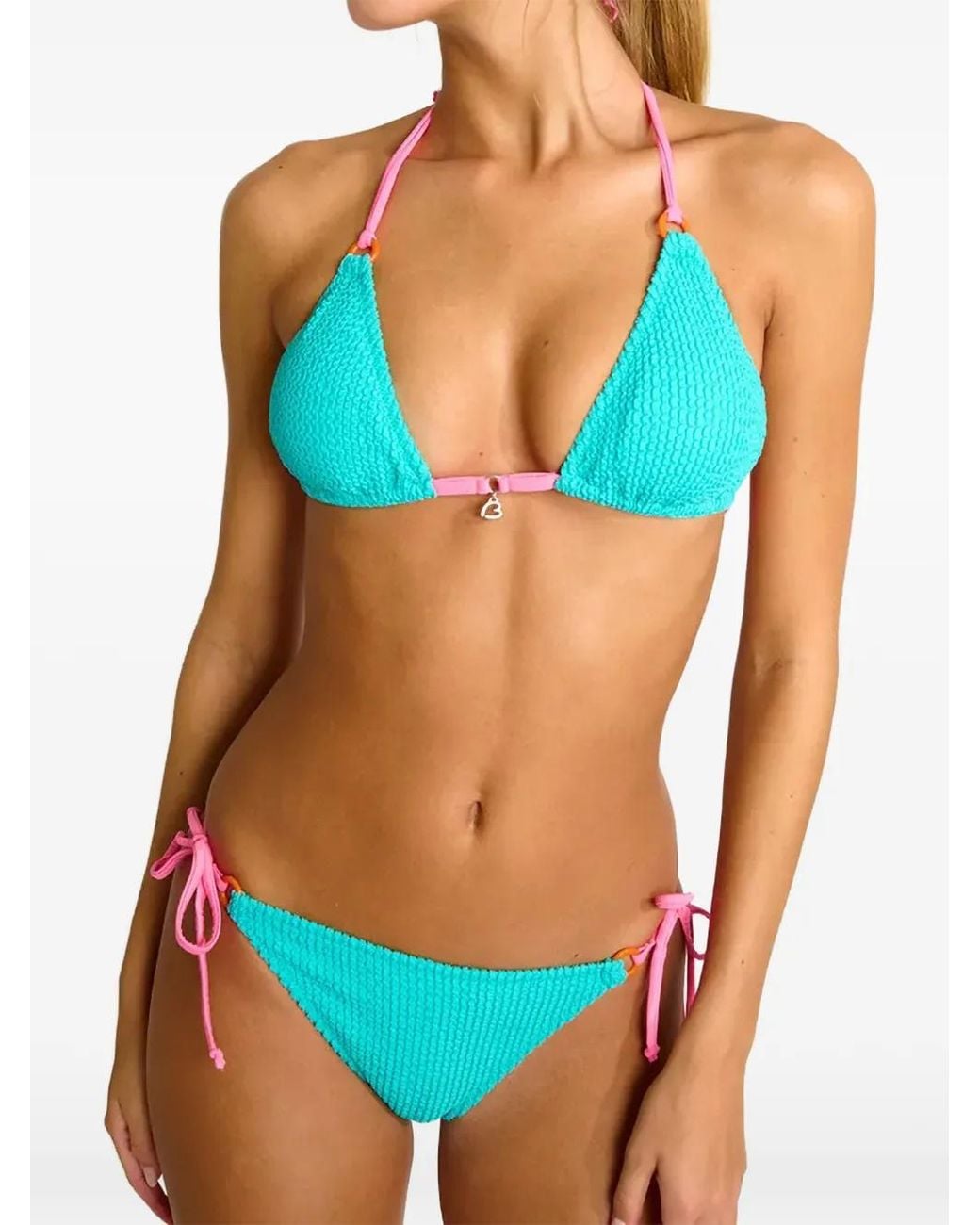 Banana Moon Blue Brarolenka Popmix Textured-Finish Bikini