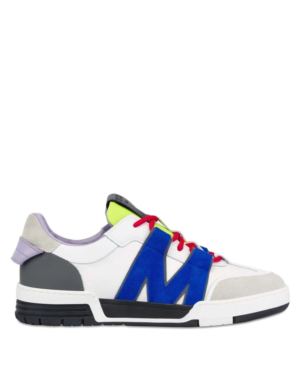 Moschino Blue Calfskin And Suede Sneakers for men