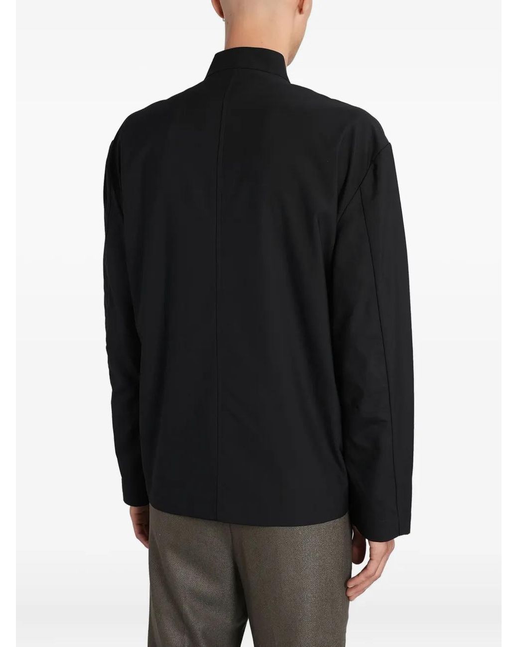 Entire studios Black Mandarin-Collar Pocket Shirt for men