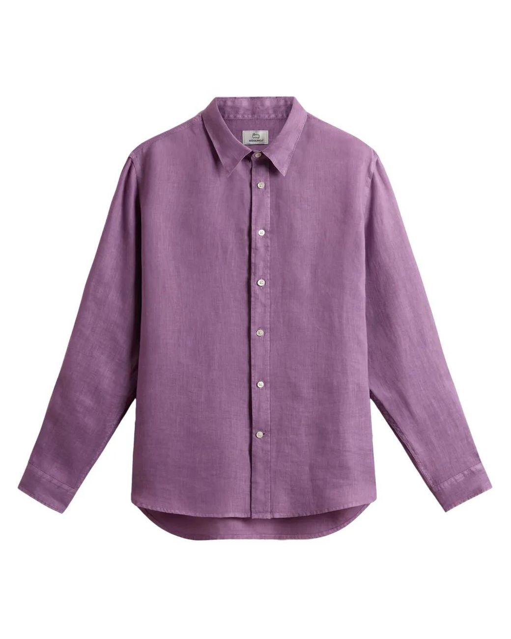 Woolrich Linnen Overhemd in het Purple voor heren
