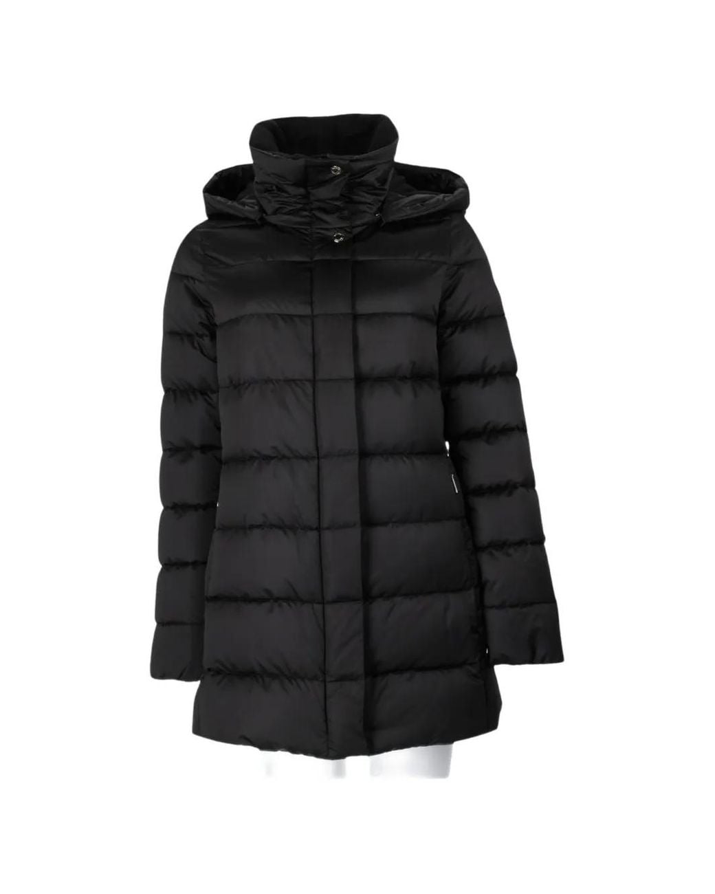 Moorer Black Quilted Hooded Jacket