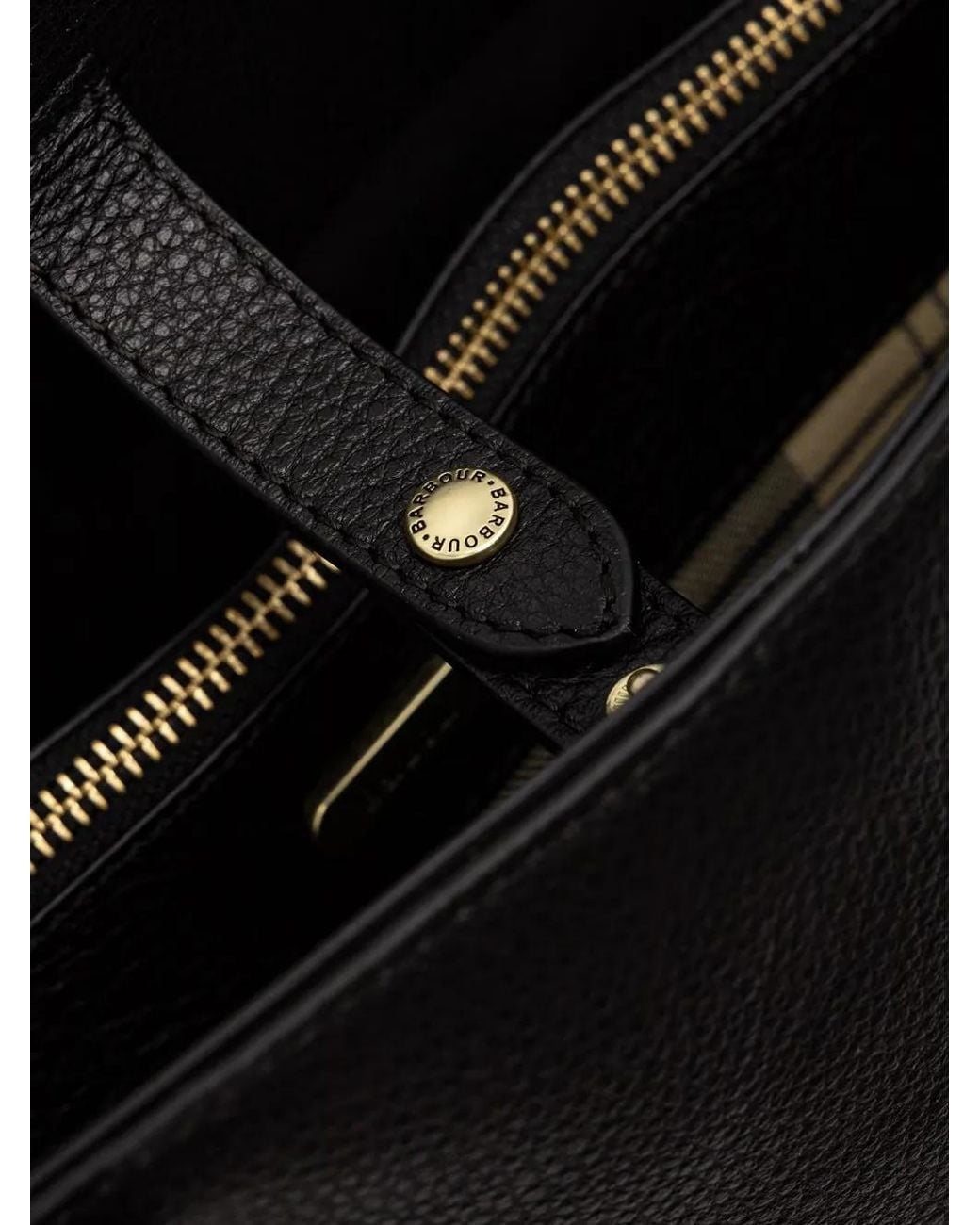 Barbour Black Large Alder Grainy-Leather Tote Bag