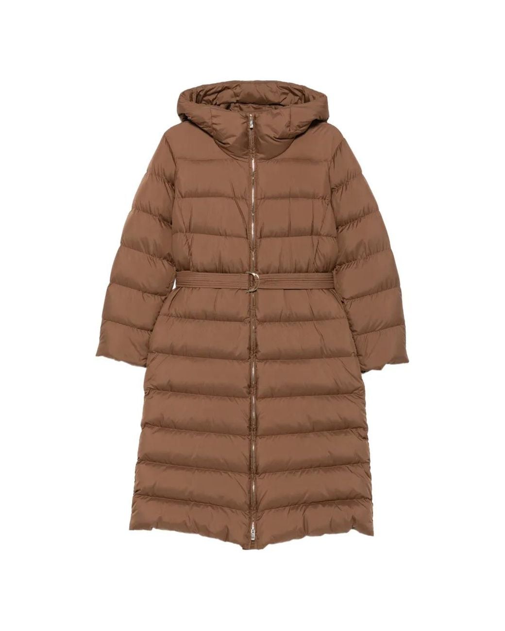 Max Mara Brown Belted Puffer Coat