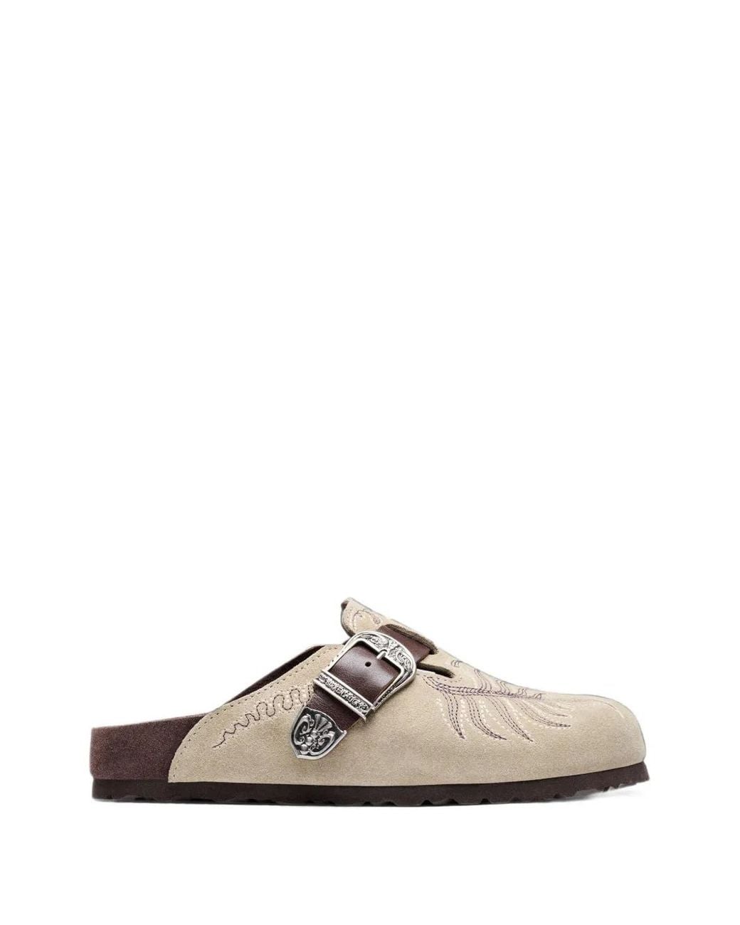 Birkenstock White Mules Brodées À Boucle for men