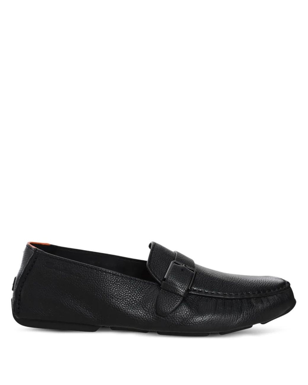 Santoni Black Hamel Loafers for men