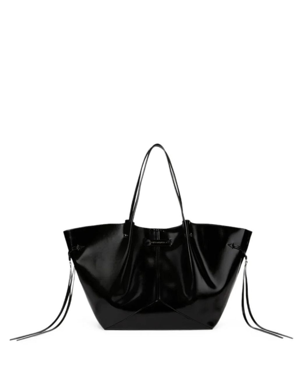 Karl Lagerfeld Black K/Pierced Large Shiny Tote Bag
