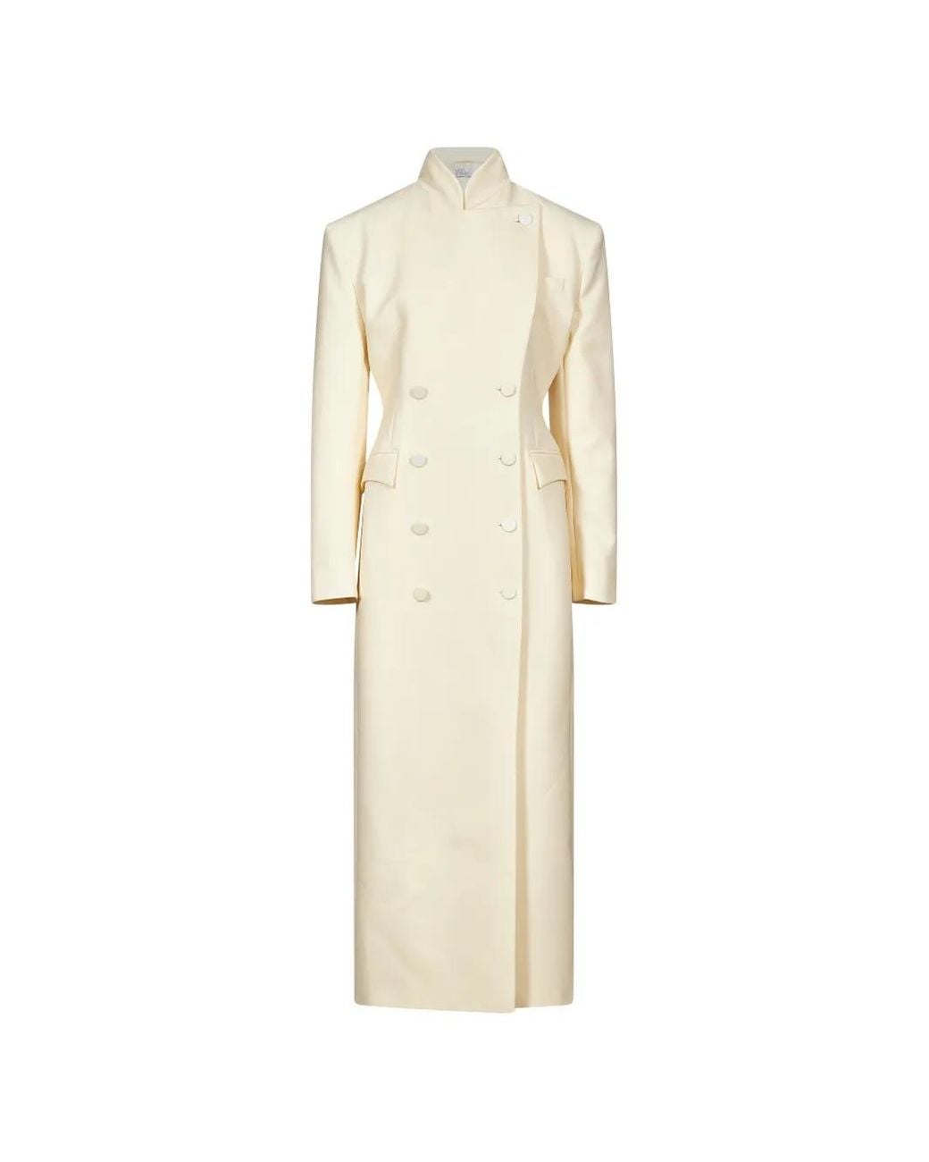 GIUSEPPE DI MORABITO White Double-Breasted High-Neck Coat