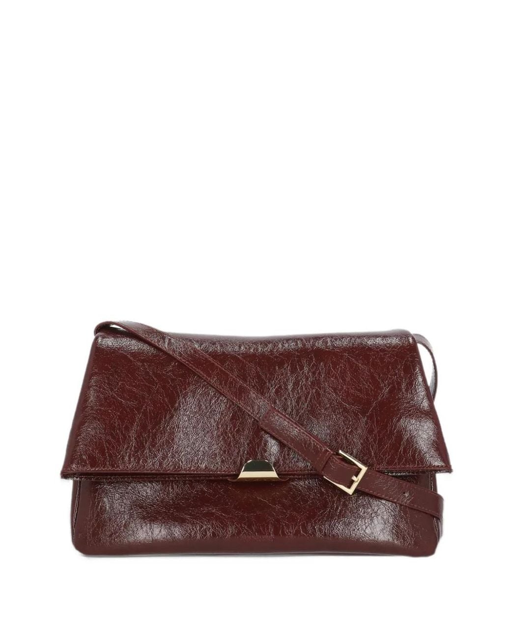 THEMOIRÈ Purple Crinkled-Finish Shoulder Bag