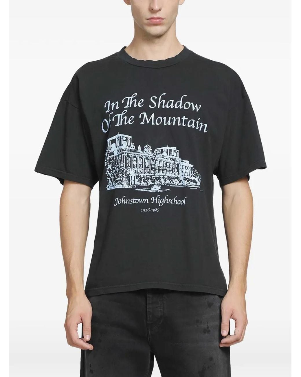 ALEXANDER DIGENOVA Black High School Graphic-Print T-Shirt for men