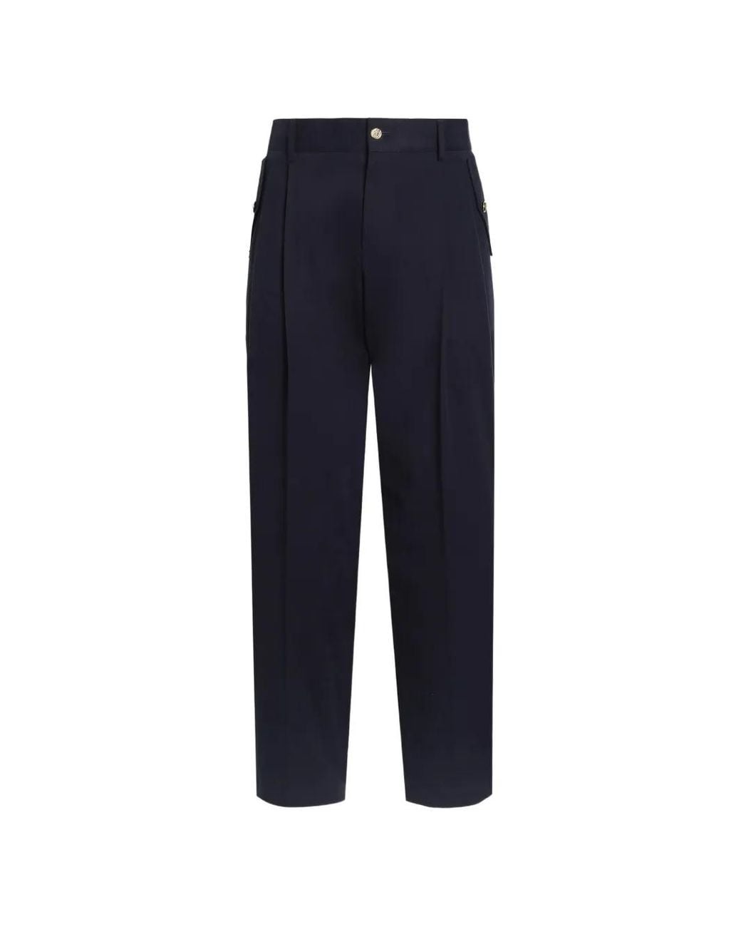 Dolce & Gabbana Blue Cotton Trousers for men