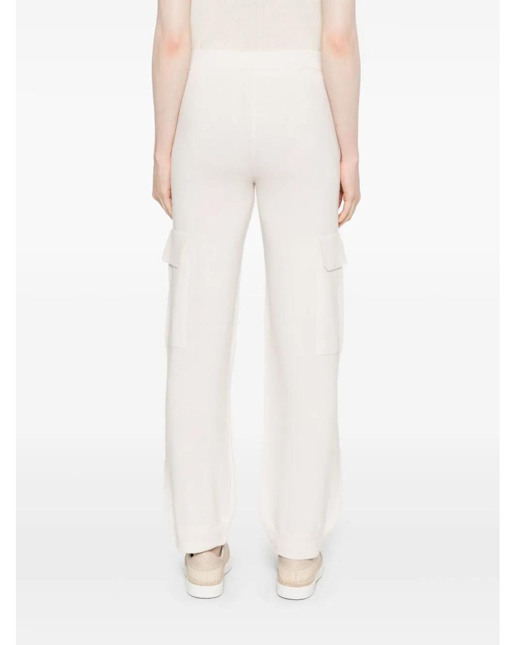 Peserico White Knitted Cargo Trousers
