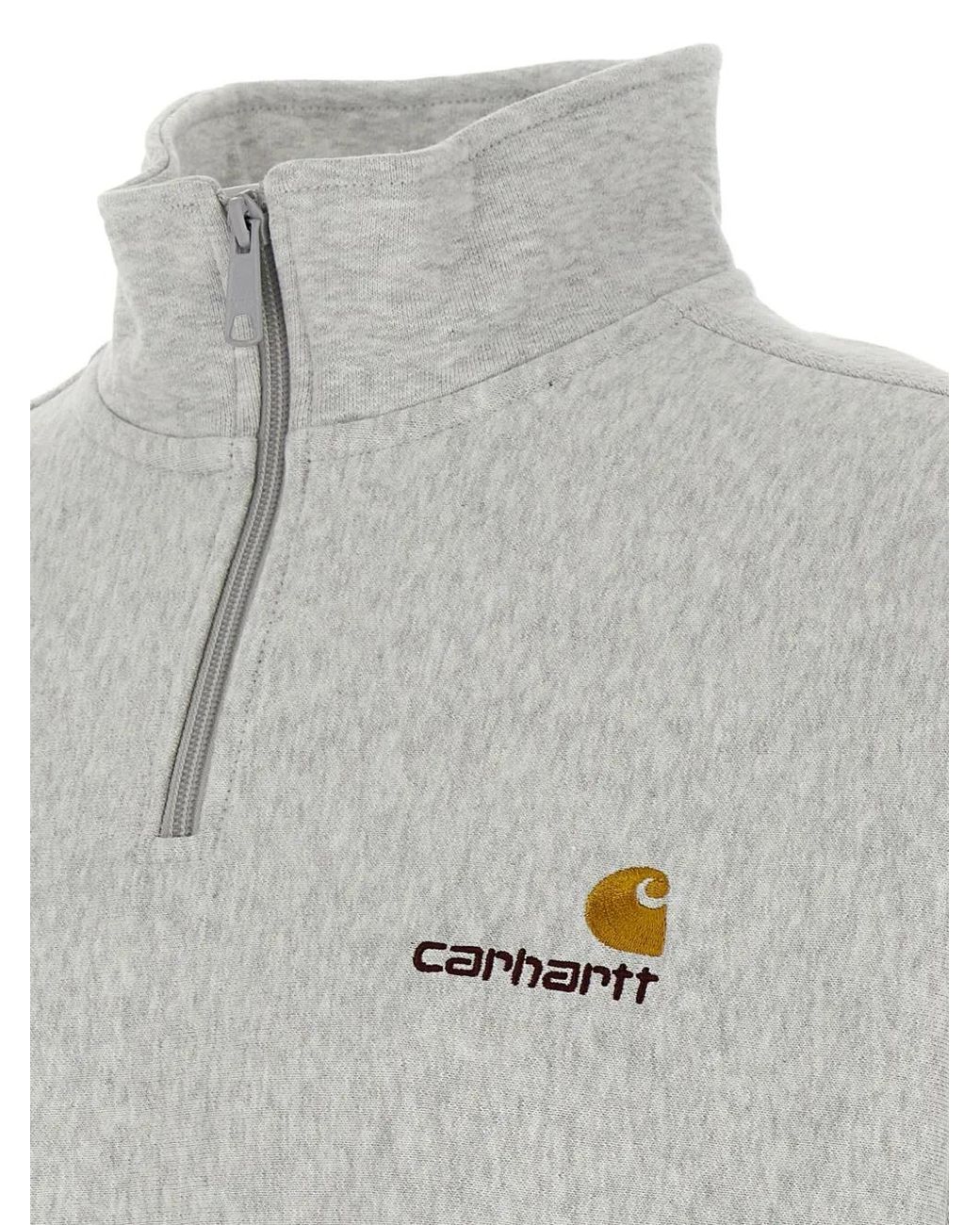 Carhartt Gray Half Zip American Script Sweatshirt for men