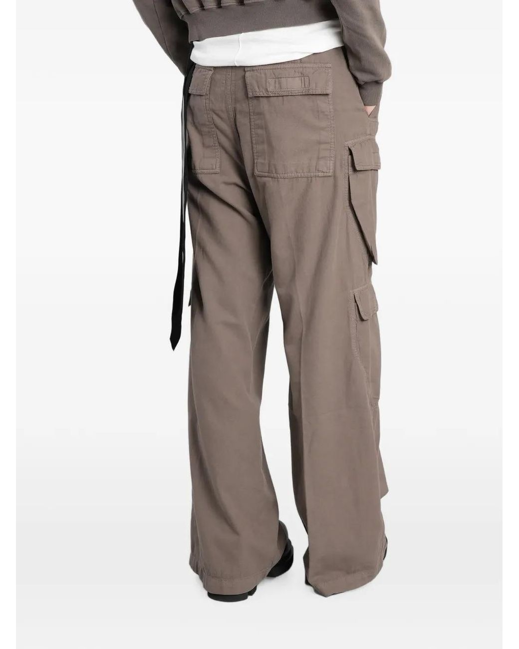 Rick Owens Gray Drawstring Cargo Pants