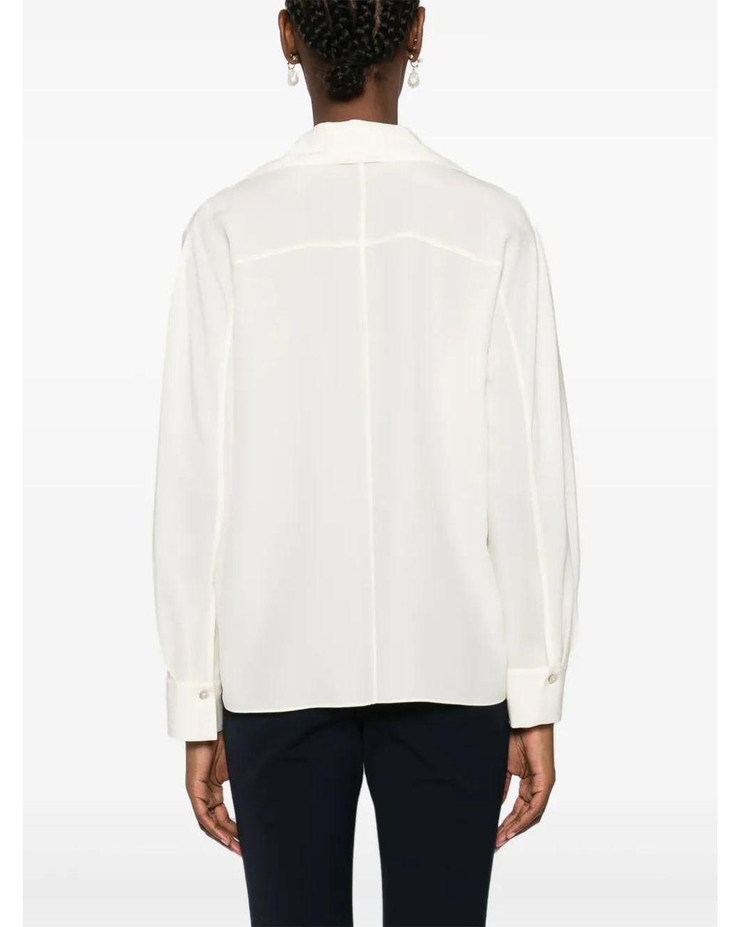 Vince White Semi-Sheer Silk Shirt