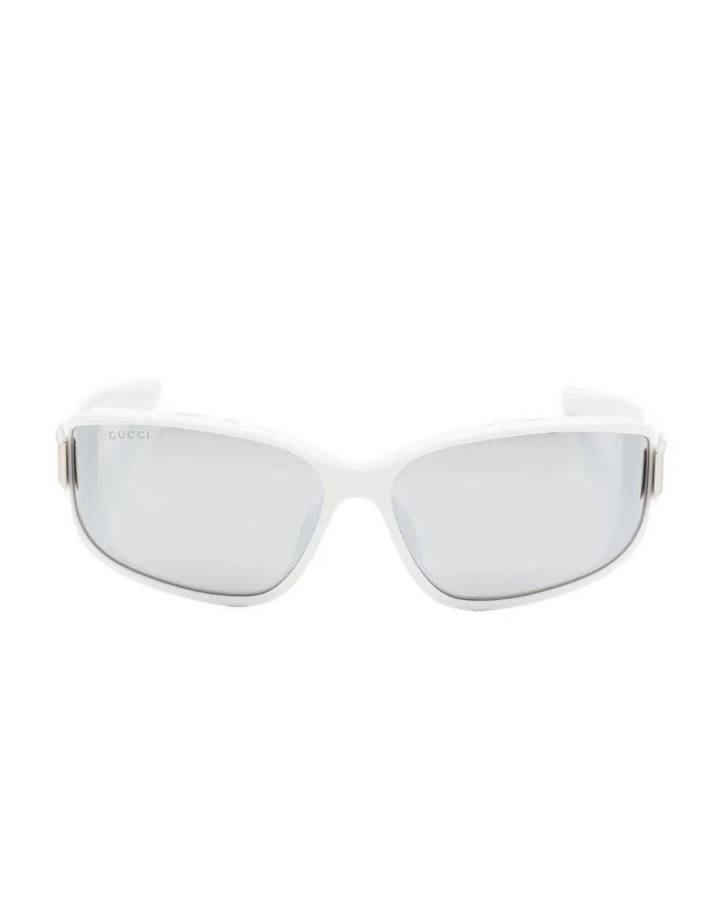 Gucci White Shield-Frame Sunglasses