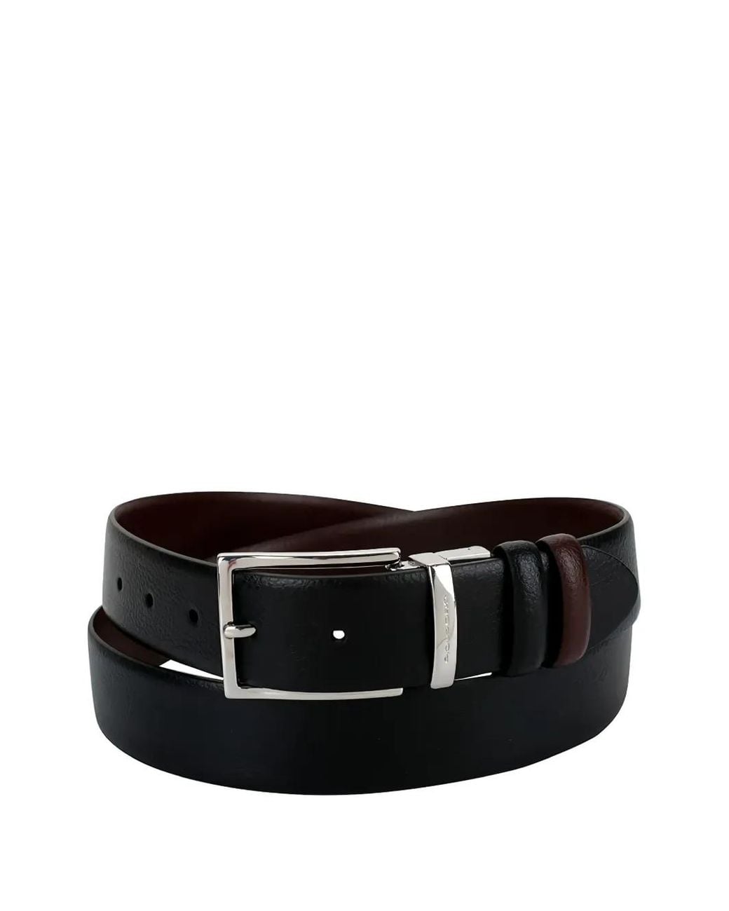 Piquadro Black Reversible Grained-Texture Leather Belt for men