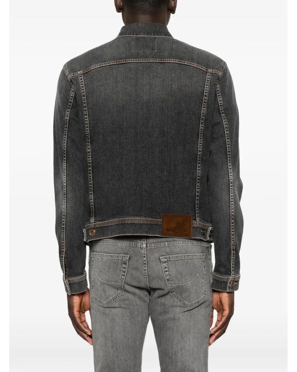 Jacob Cohen Black Faded-Effect Denim Jacket for men