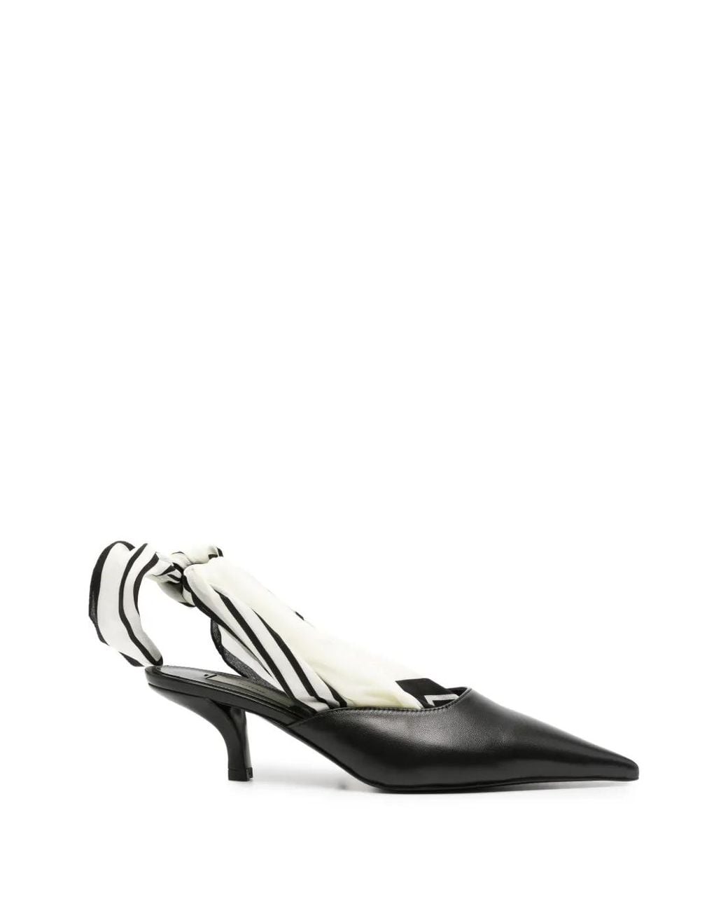 Totême Black Scarf-Detail Nappa Slingbacks