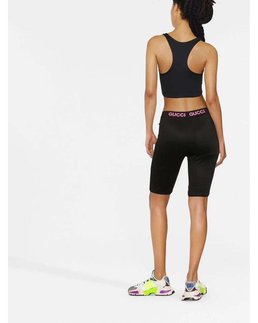 Gucci Black Biker Technical Jersey Shorts