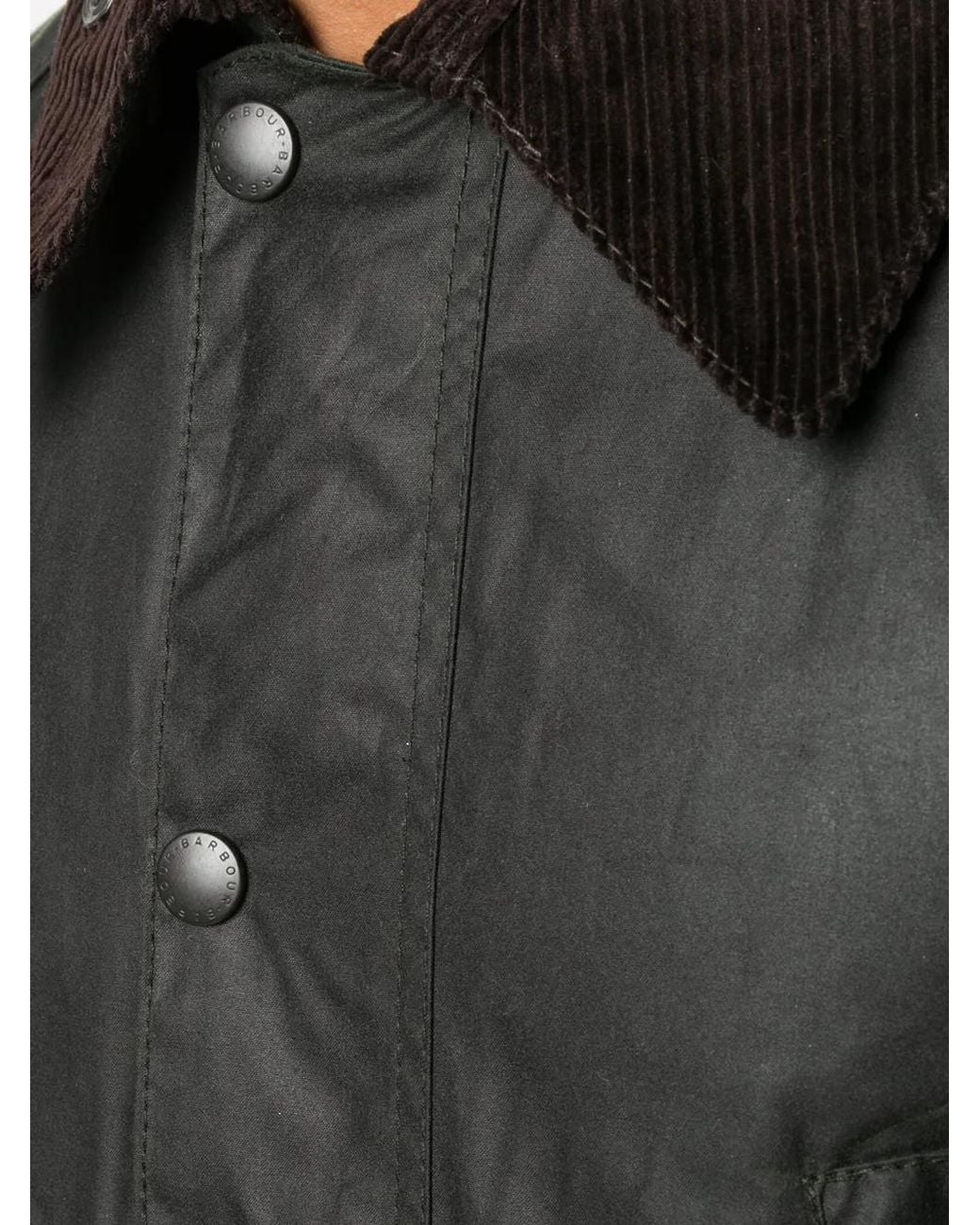 Barbour Black Cotton Bedale Jacket With Corduroy Collar for men