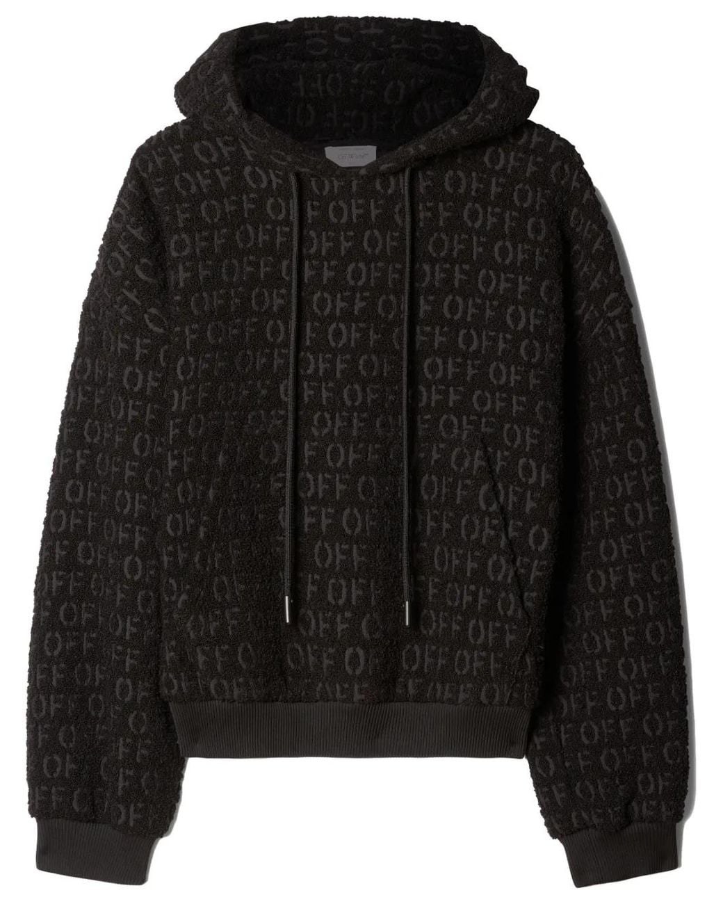 Off-White c/o Virgil Abloh Black Logo Bouclé Hoodie for men