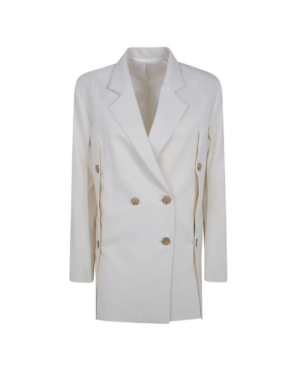 Eudon Choi Gray Beatrice Double-Breasted Blazer