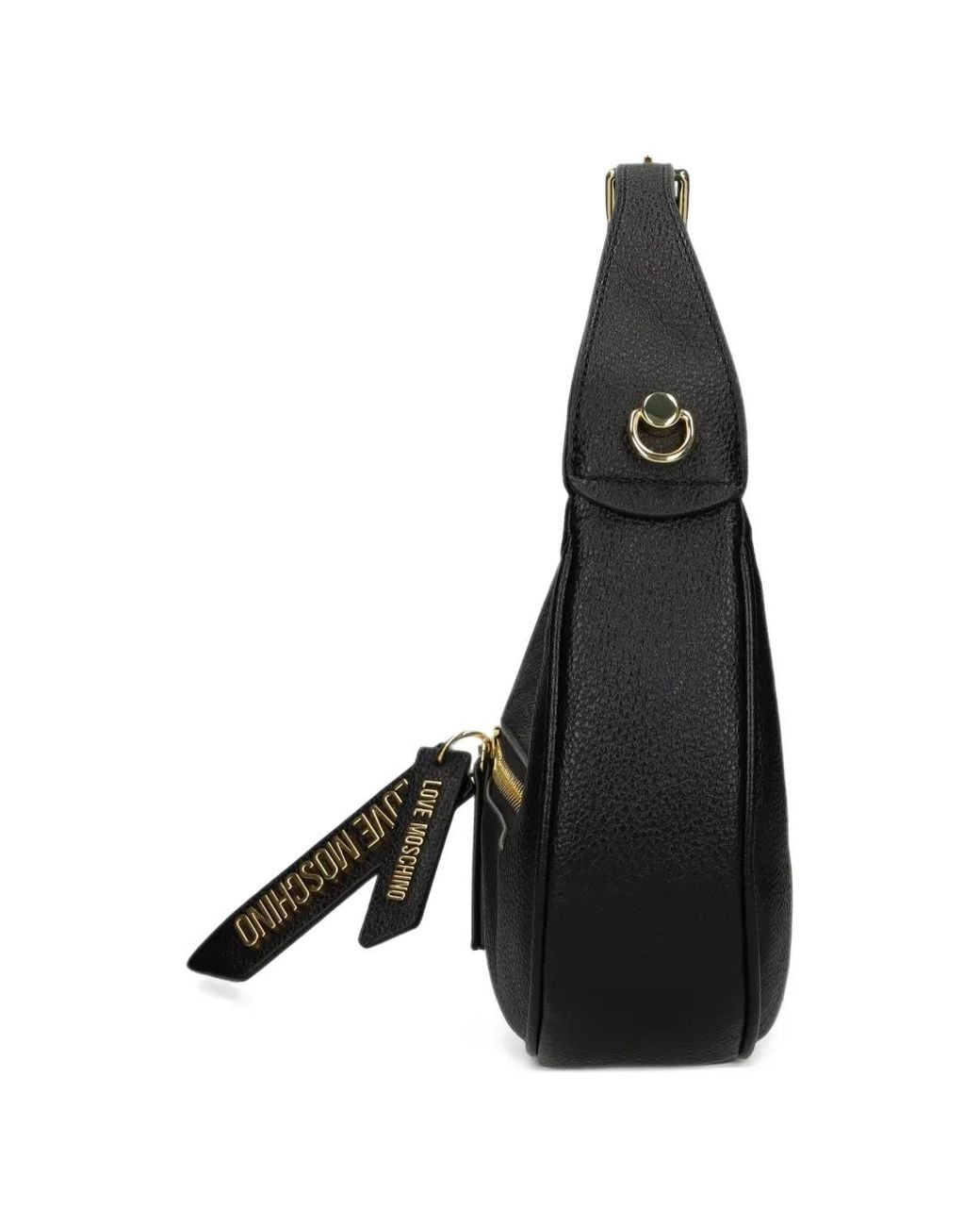 Love Moschino Black Logo-Plaque Shoulder Bag