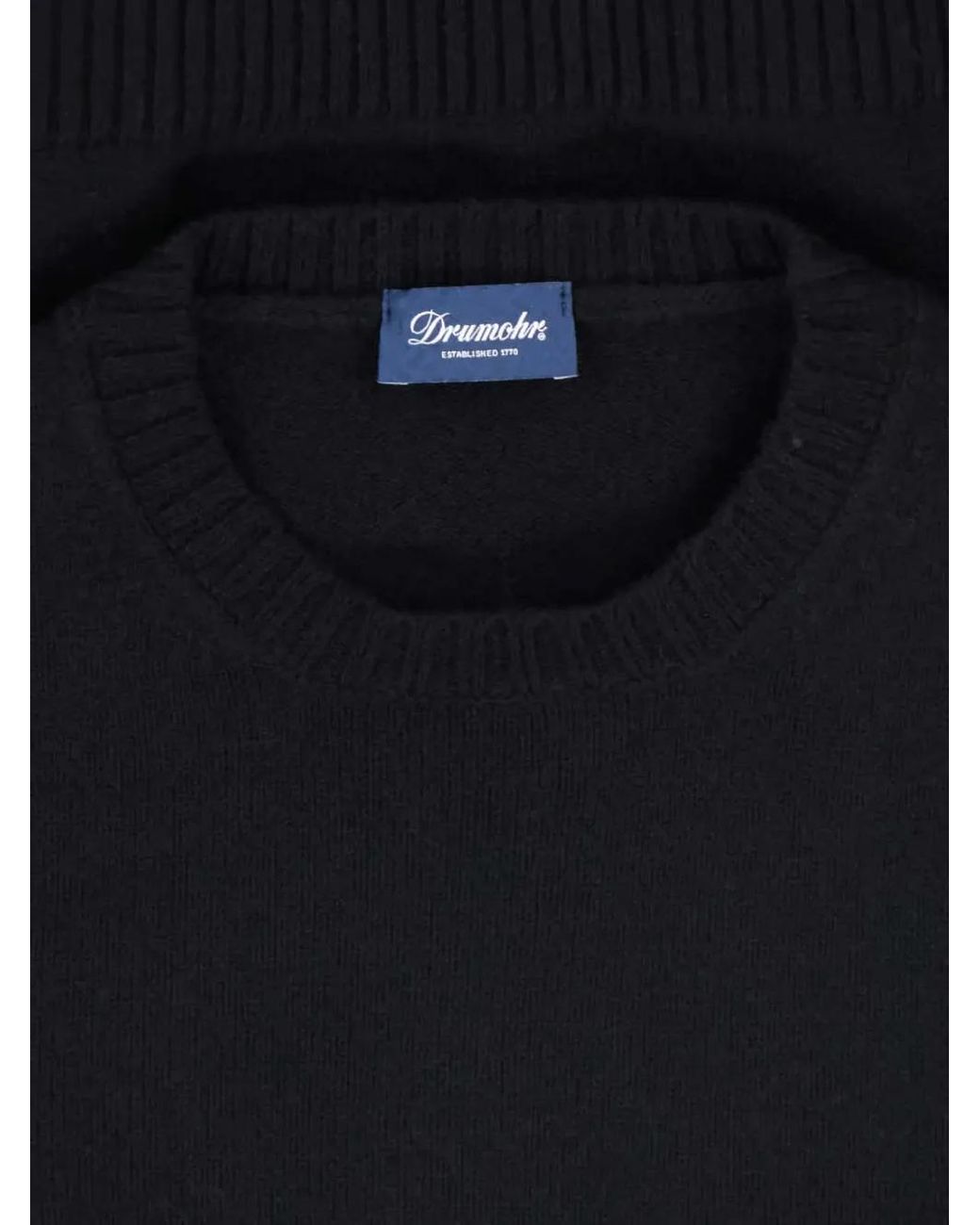 Drumohr Black Ribbed Sweater for men