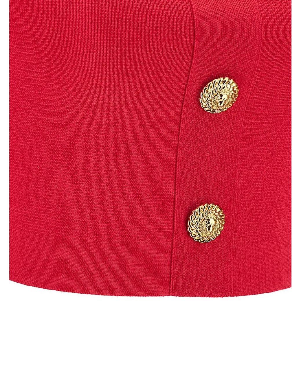 Balmain Top Met Knoop in het Red