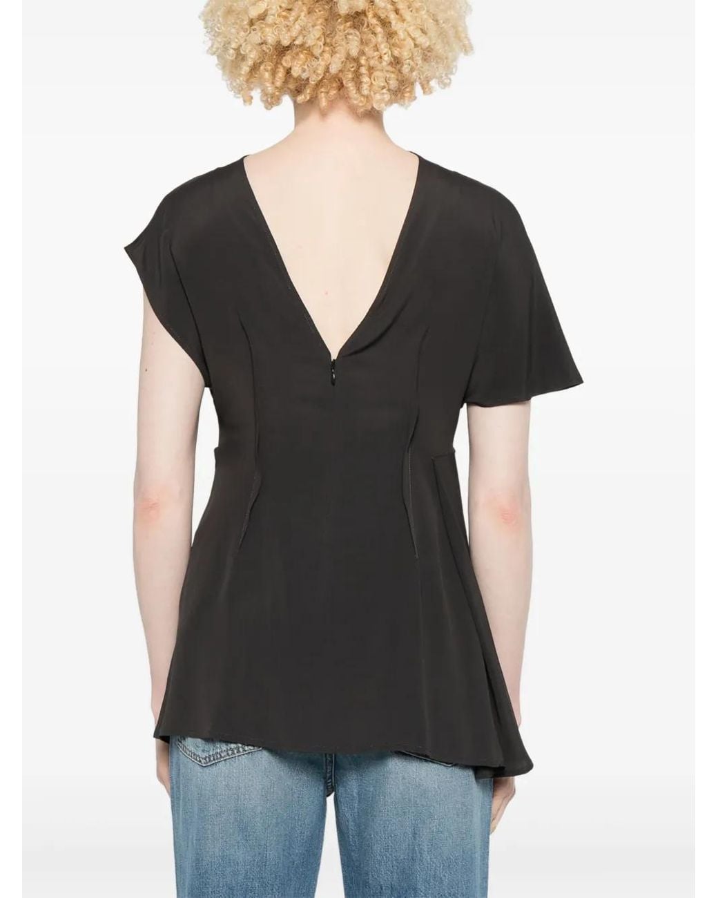 Semicouture Black Crepe Top