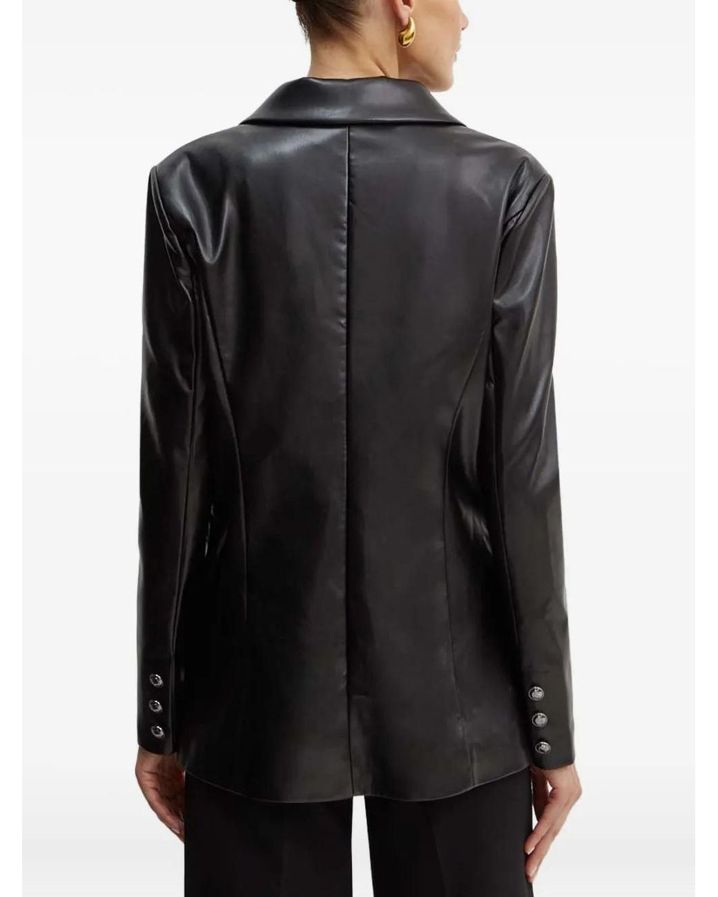 Guess Black Single-Breasted Notch-Lapel Blazer
