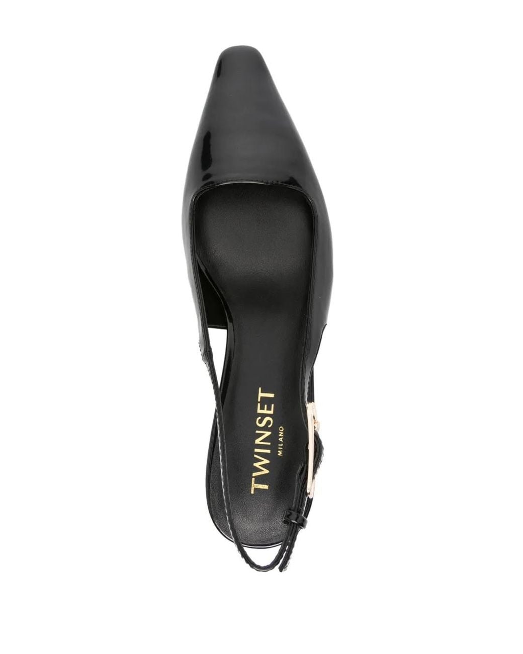 Twinset Black Pointed-Toe Slingback Pumps