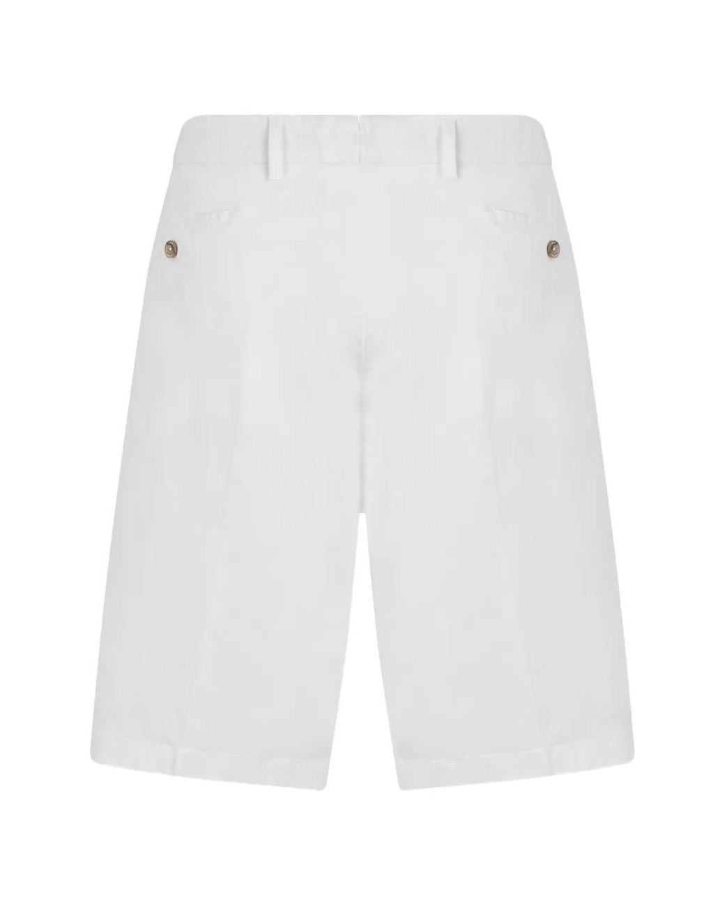 Fedeli White Belt-Loop Bermuda Shorts for men