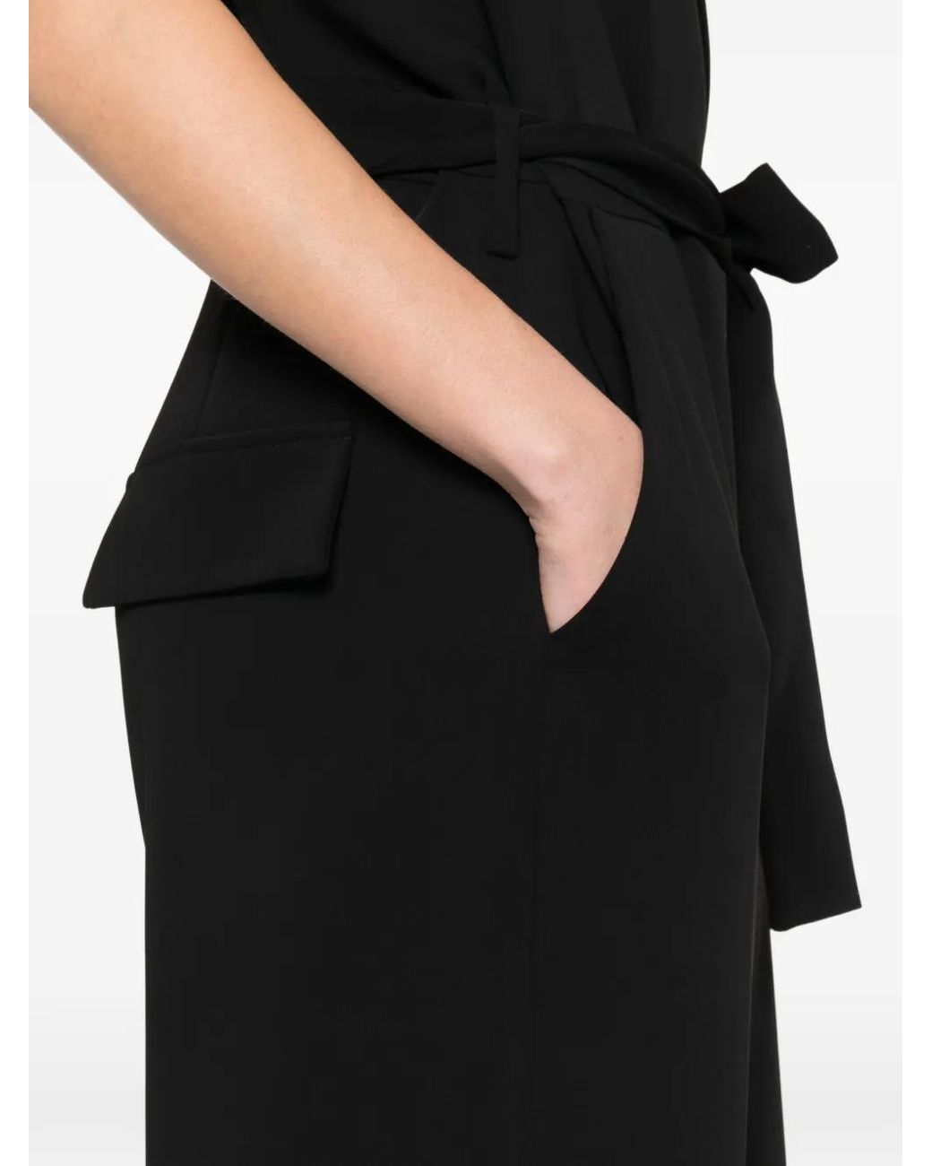 P.A.R.O.S.H. Black V-Neck Jumpsuit