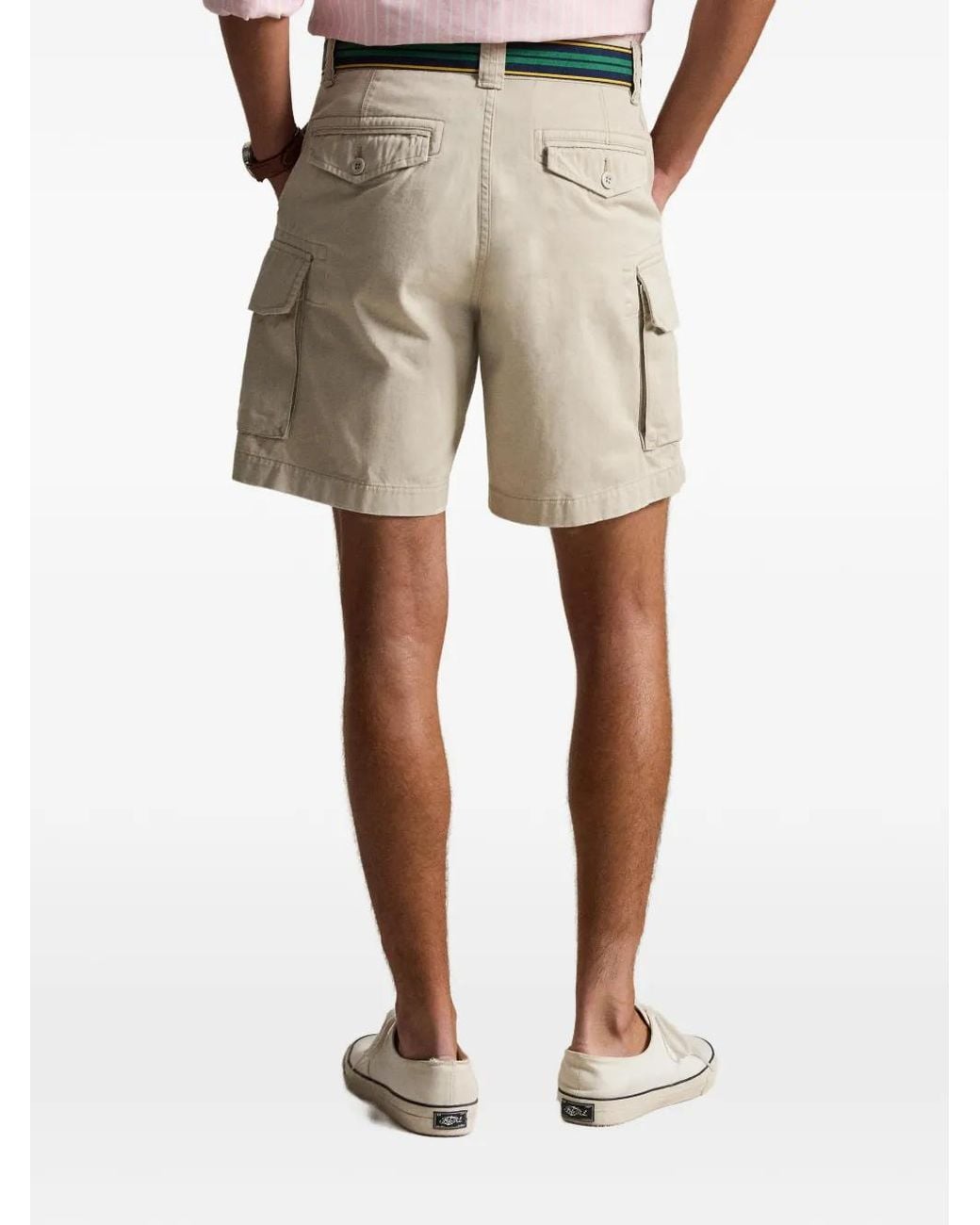 Polo Ralph Lauren White Cargo Bermuda Trousers for men
