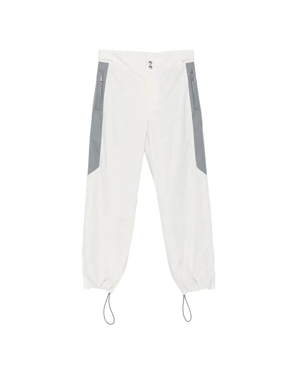 Eleventy White Contrast-Panel Trousers for men