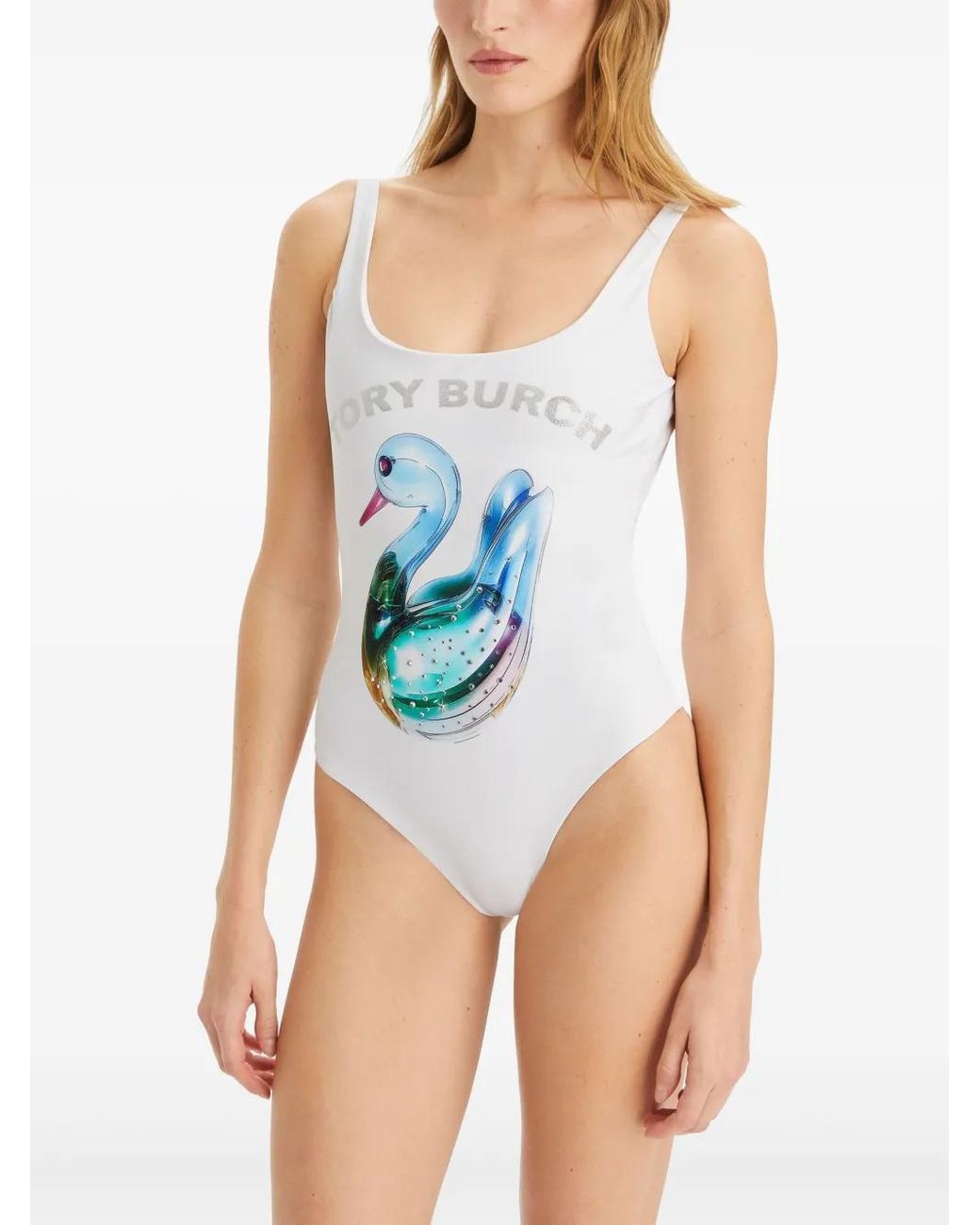Tory Burch White Nylon One Piece Swimsuit