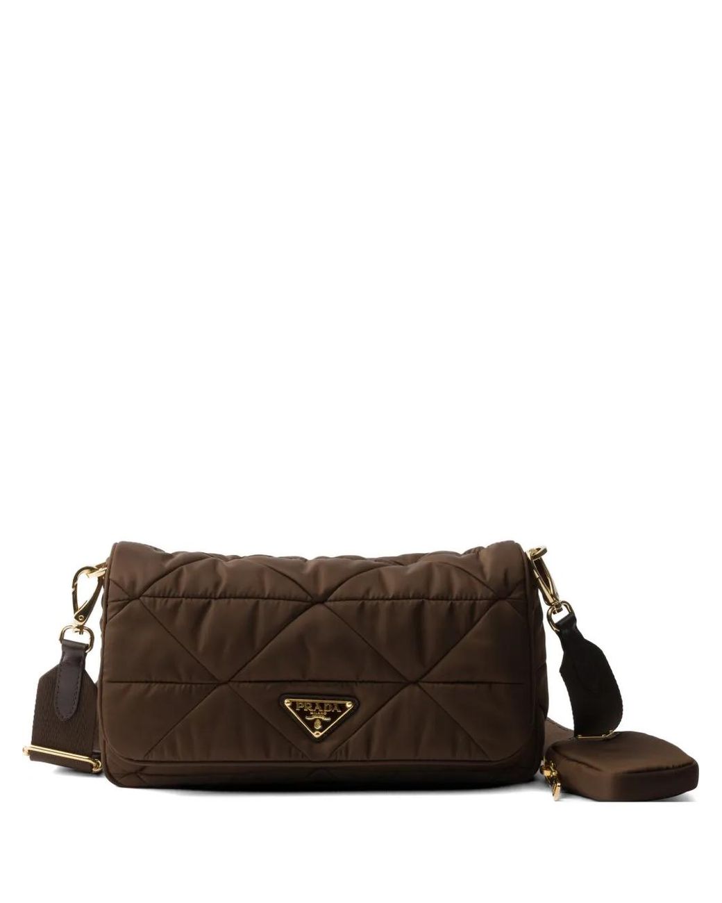 Prada Brown Padded Re-Nylon Shoulder Bag