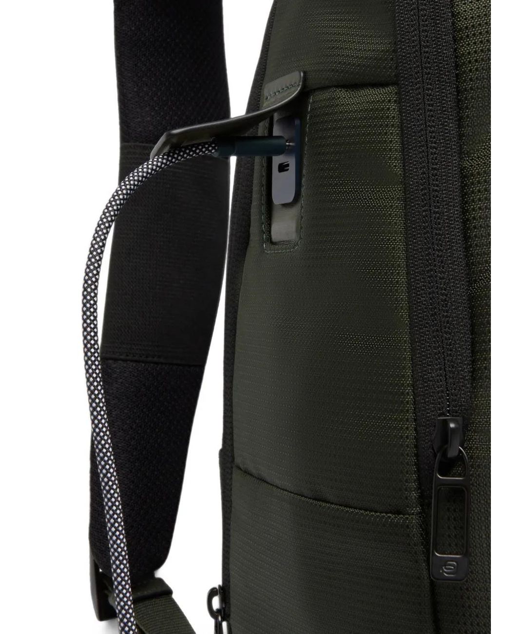 Piquadro Green Logo-Plaque Backpack for men