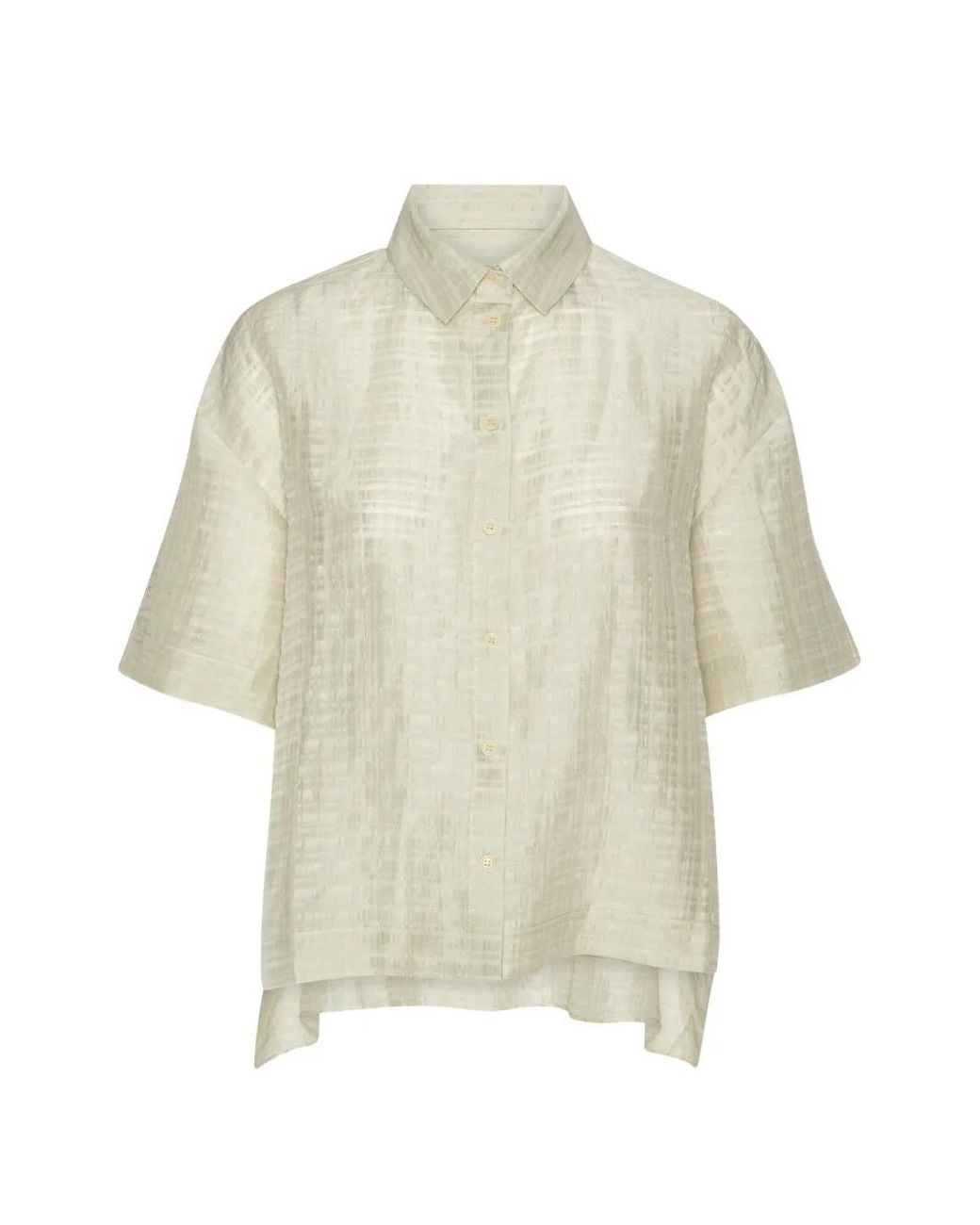Henrik Vibskov White Buttoned Short-Sleeve Top