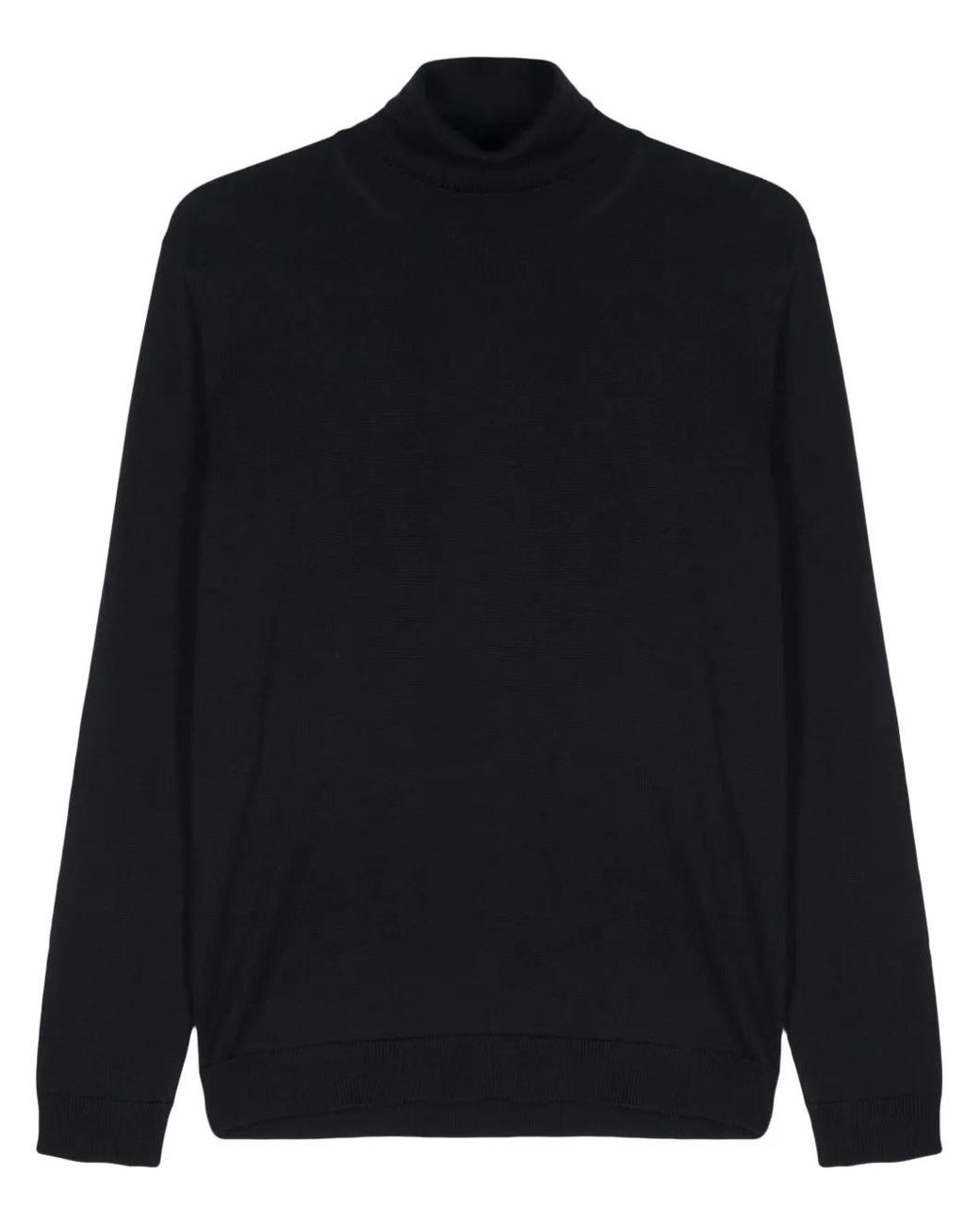 Nuur Black Roll-Neck Merino Jumper for men