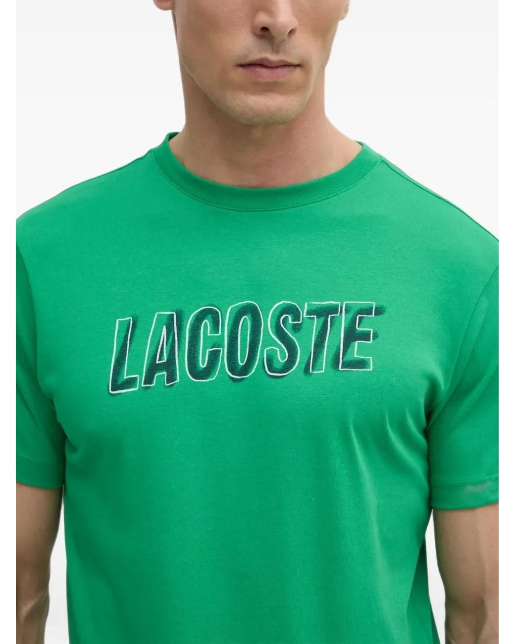 Lacoste Green Logo-Print T-Shirt for men