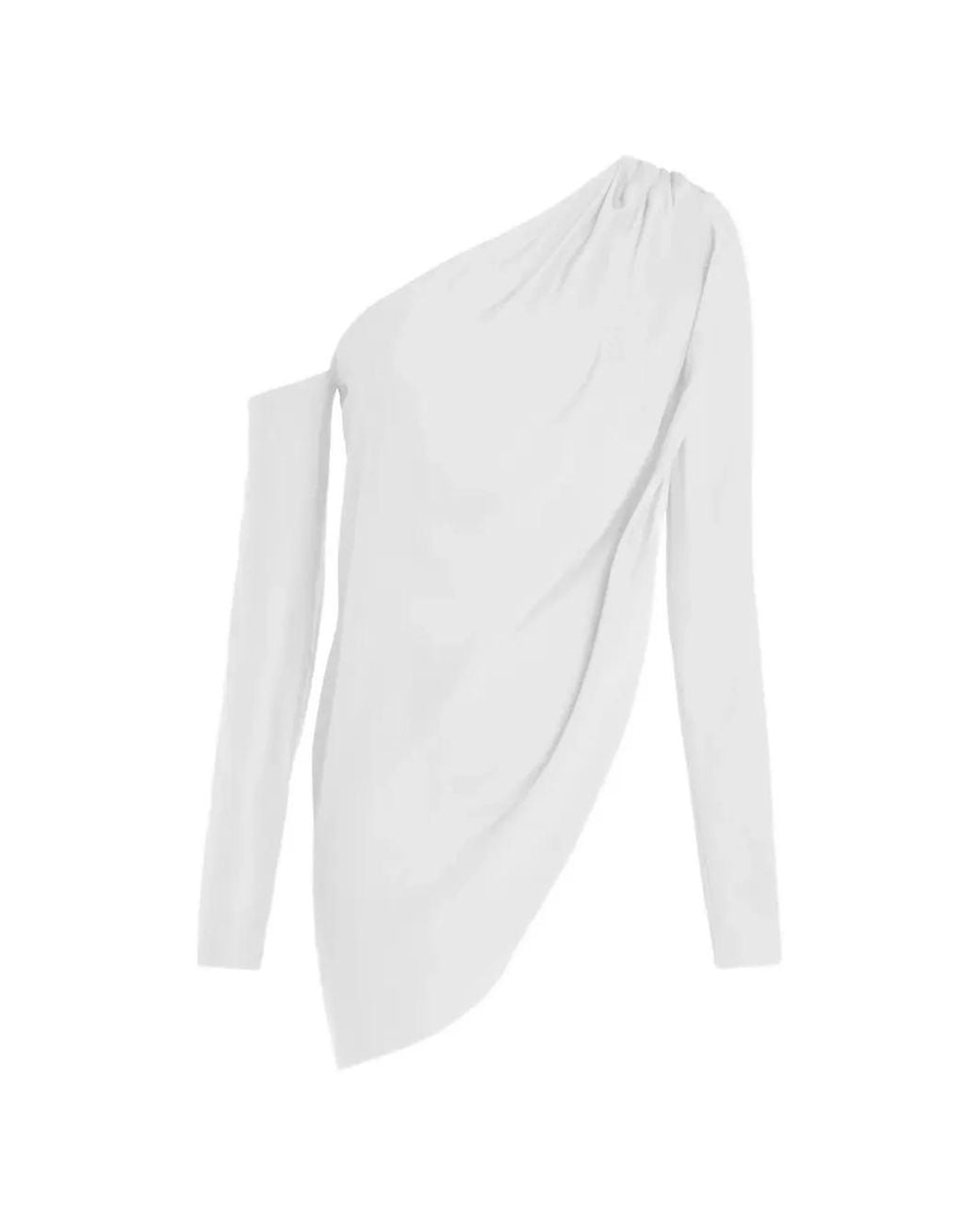 GAUGE81 White Toho One-Shoulder Draped Blouse