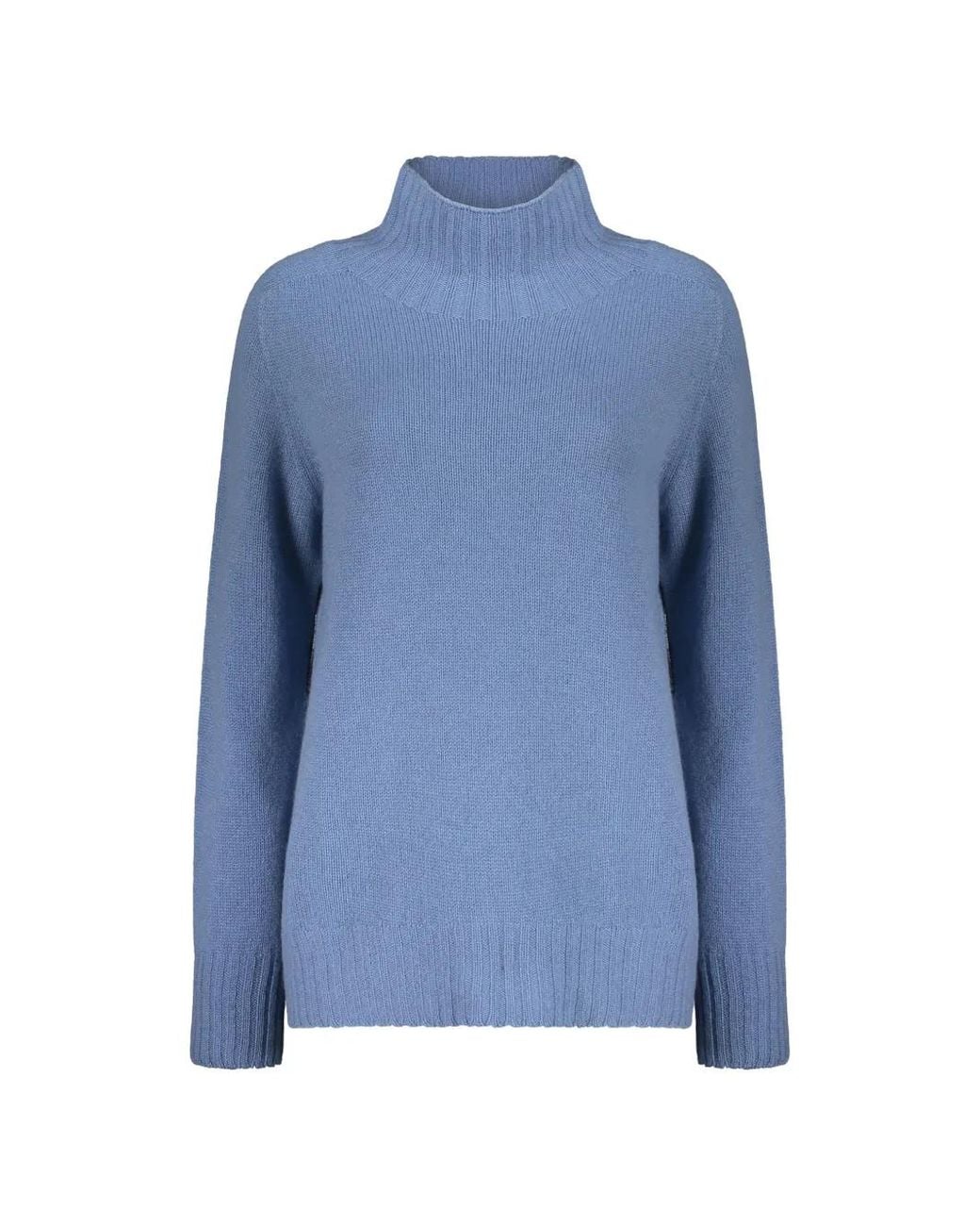 Moorer Blue High-Neck Cashmere Sweater