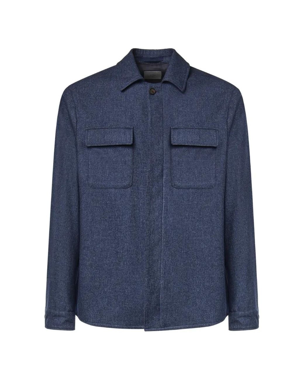 Eleventy Blue Veste Boutonnée À Poche Poitrine for men