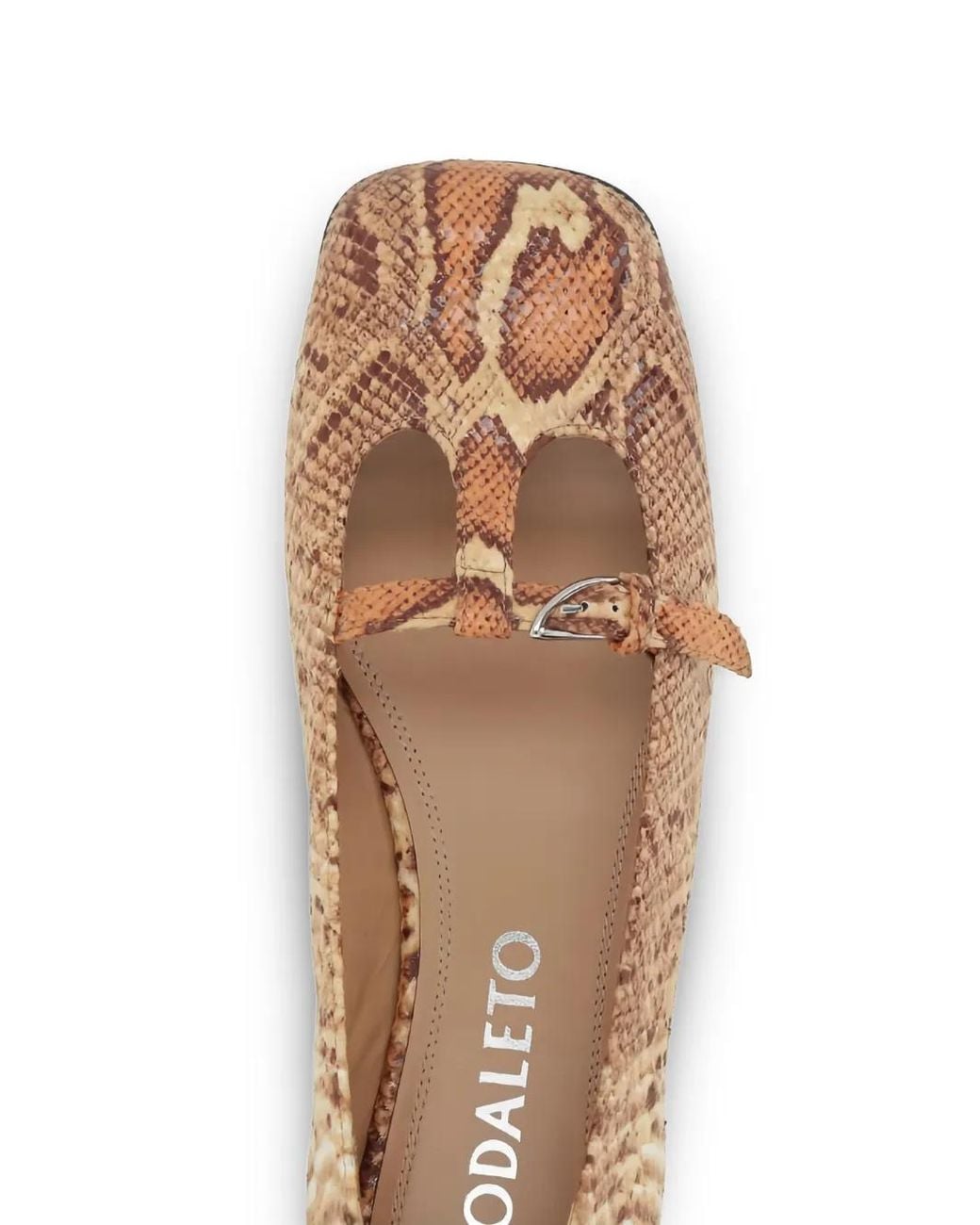 NODALETO White Print-Strap Ballerinas