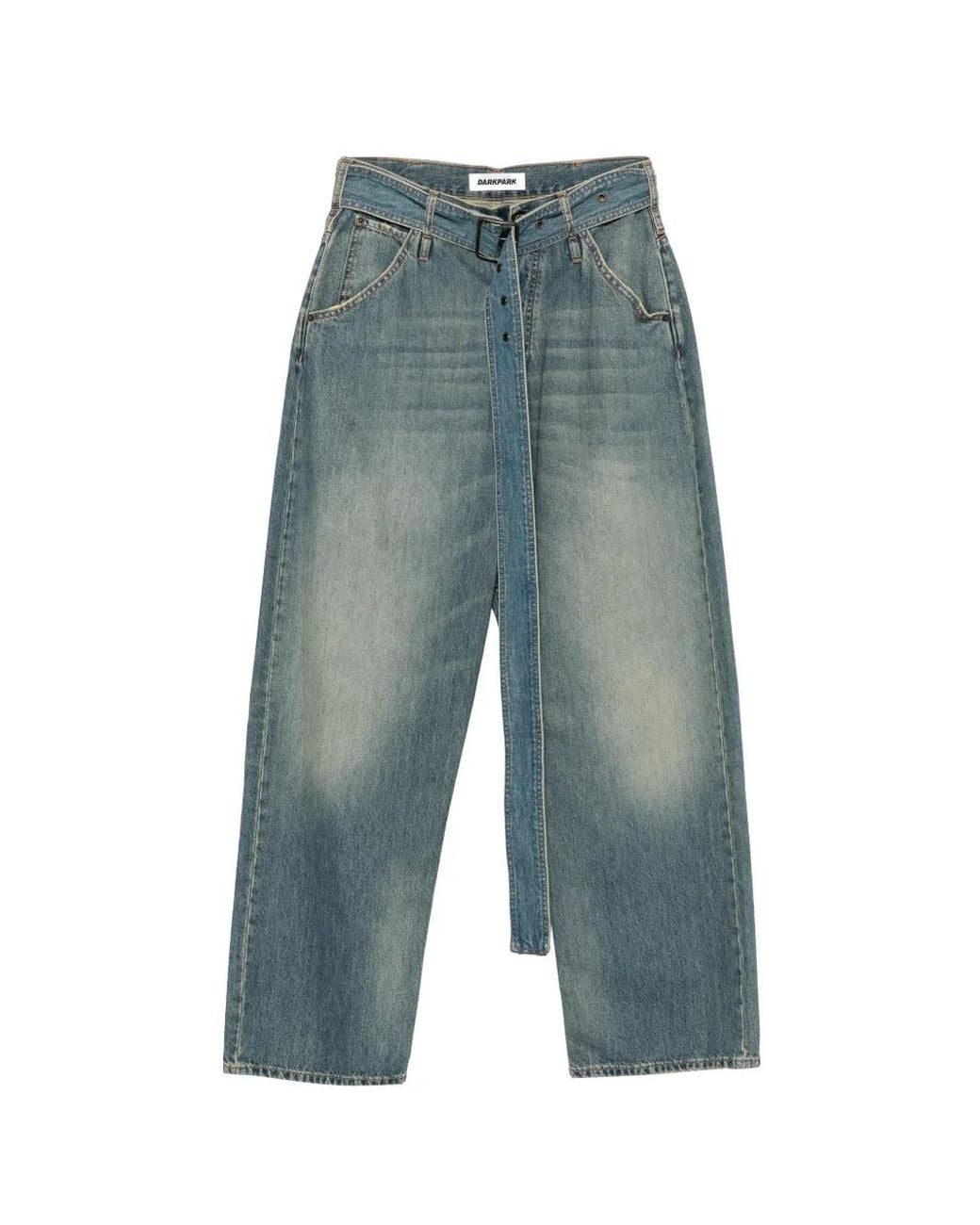 DARKPARK Blue Belted Wide-Leg Jeans