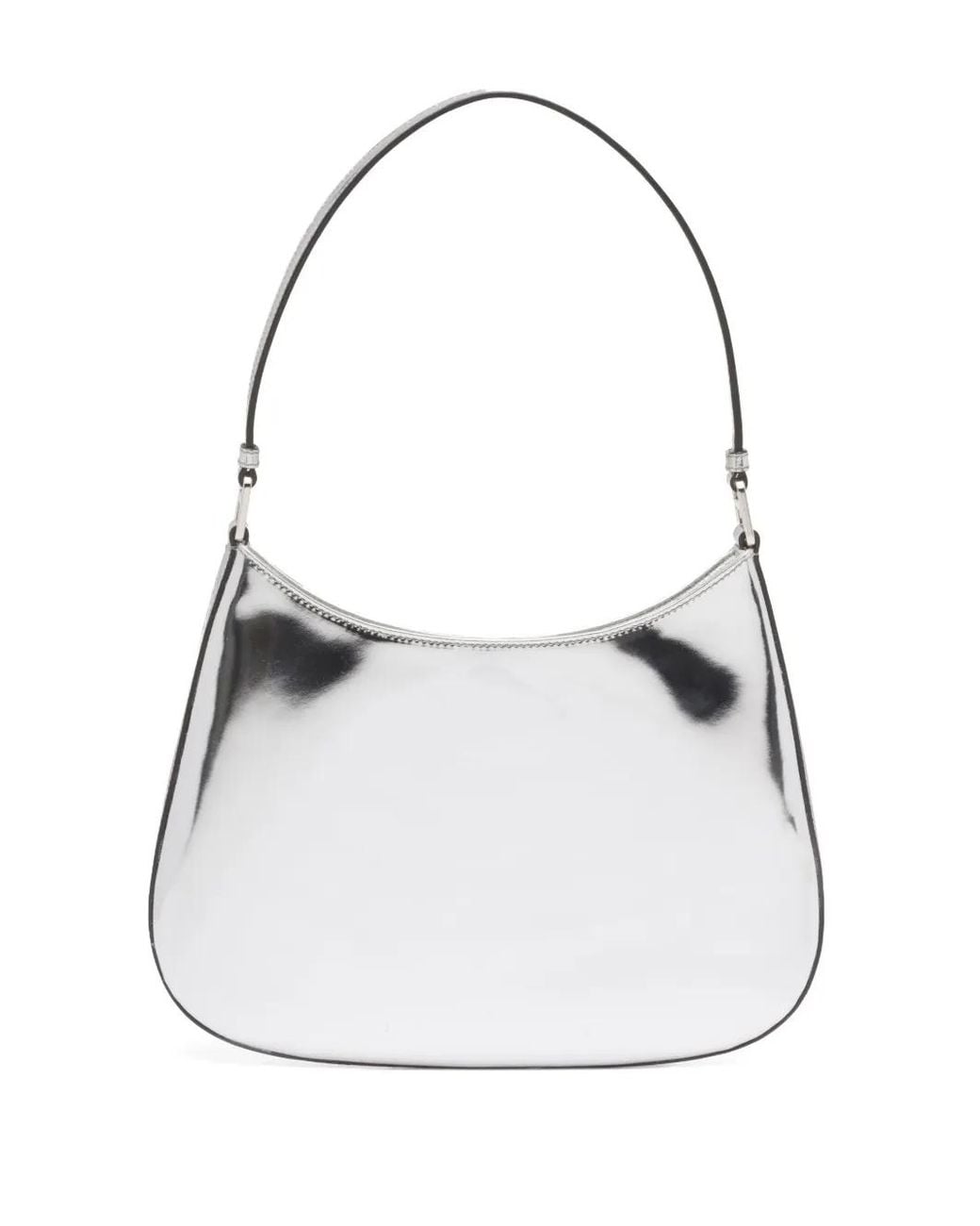Prada White Cleo Brushed Leather Shoulder Bag